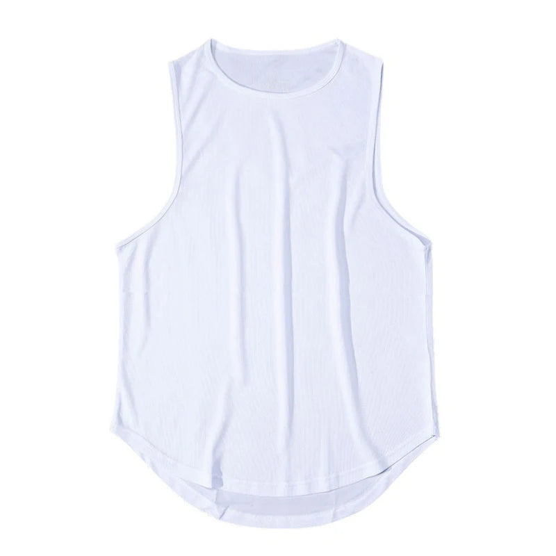 Summer Gym Tank Top Men Mesh Clothing Quick Dry Bodybuilding Sleeveless T Shirt Fitness Singlets Basketball Sports Muscle Vest - Slobuy