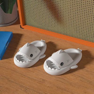 Summer Home Women Shark Slippers Anti-skid EVA Solid Color Couple Parents Outdoor Cool Indoor Household Funny Shoes - Slobuy