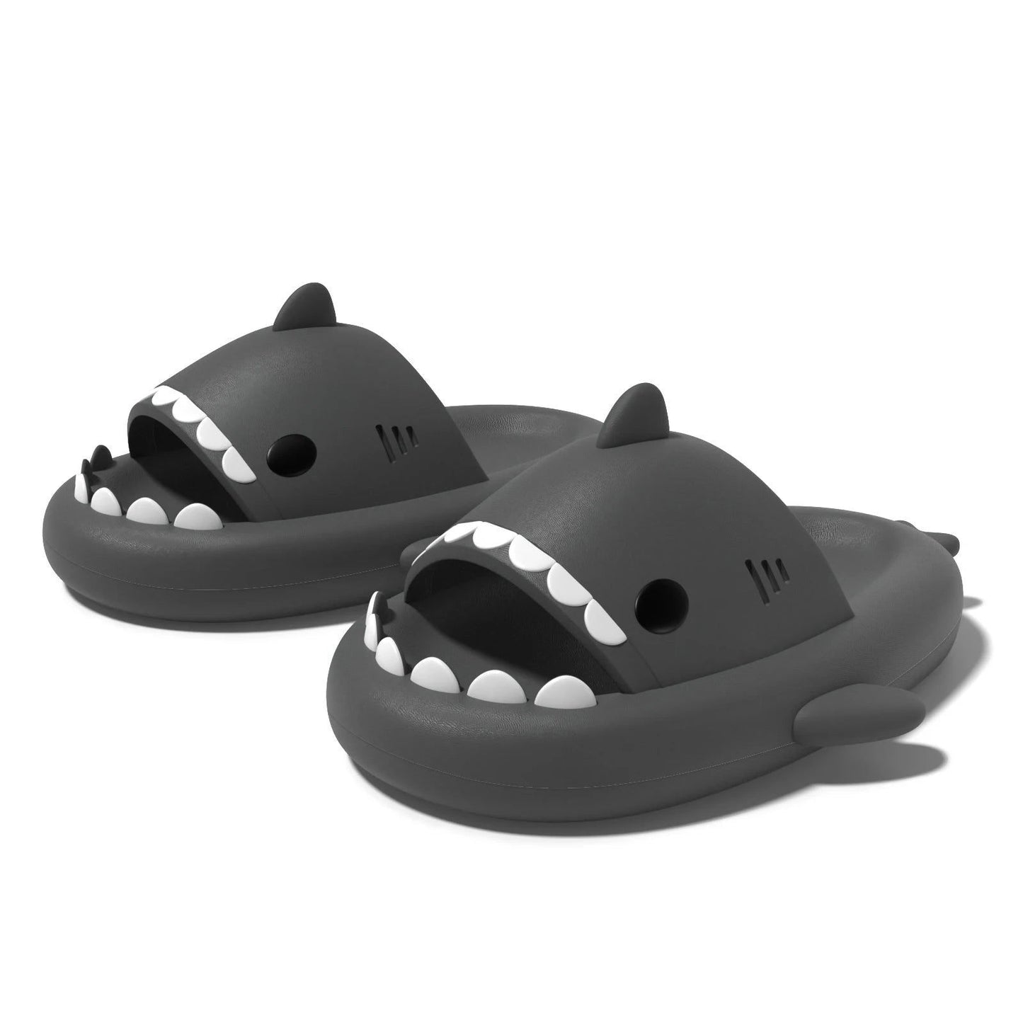 Summer Home Women Shark Slippers Anti-skid EVA Solid Color Couple Parents Outdoor Cool Indoor Household Funny Shoes - Slobuy