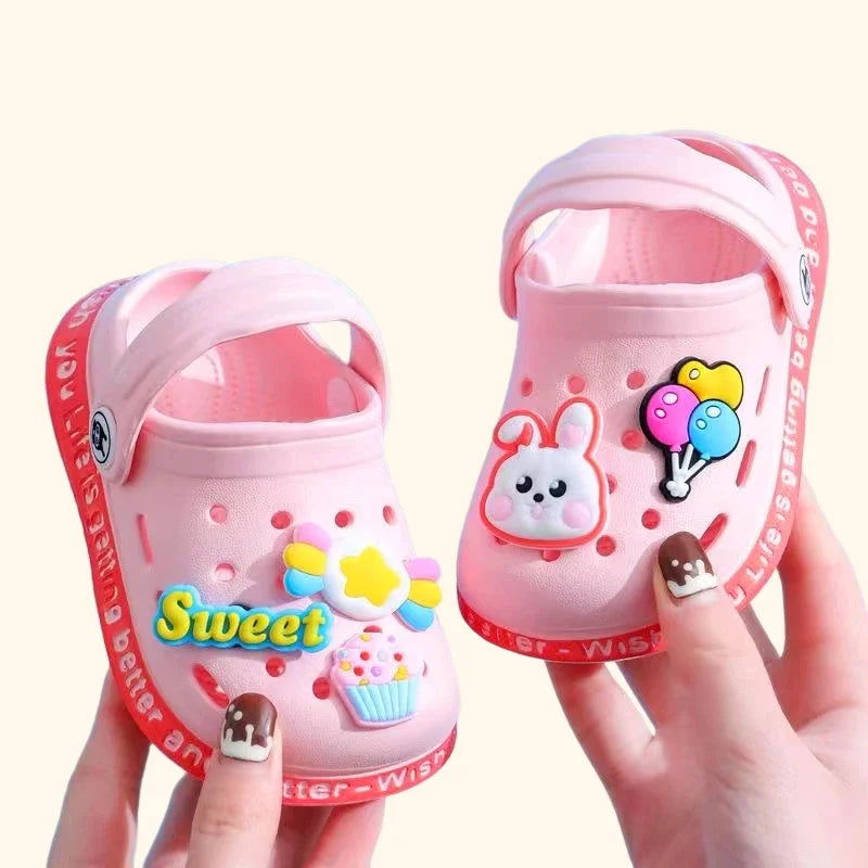 Summer Kids Sandals Hole Children's Shoes Slippers Soft Anti-Skid Cartoon DIY Design Hole Baby Shoes Sandy Beach For Boys Girls - Slobuy