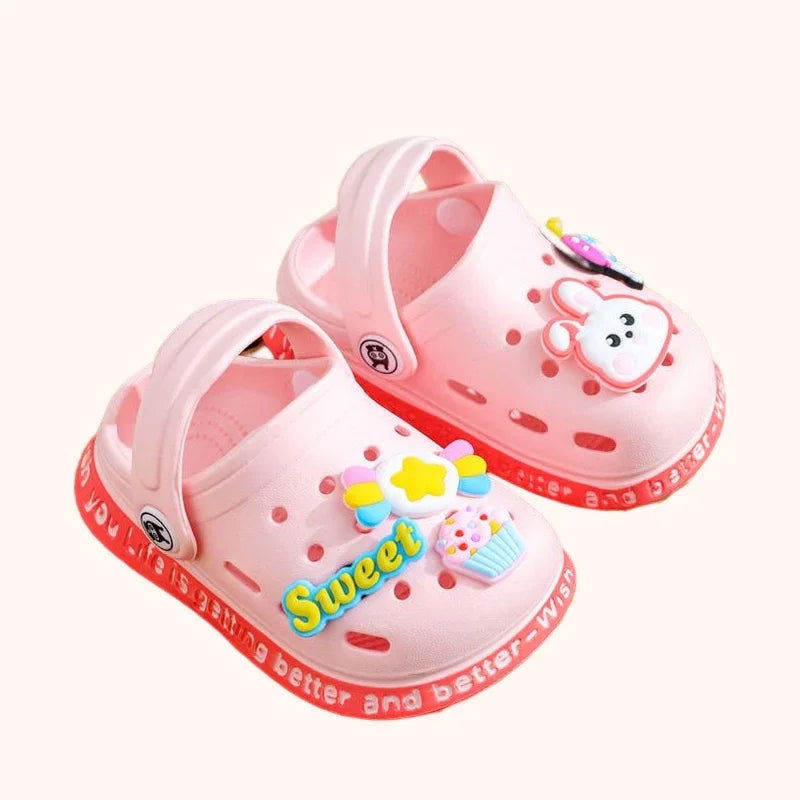 Summer Kids Sandals Hole Children's Shoes Slippers Soft Anti-Skid Cartoon DIY Design Hole Baby Shoes Sandy Beach For Boys Girls - Slobuy