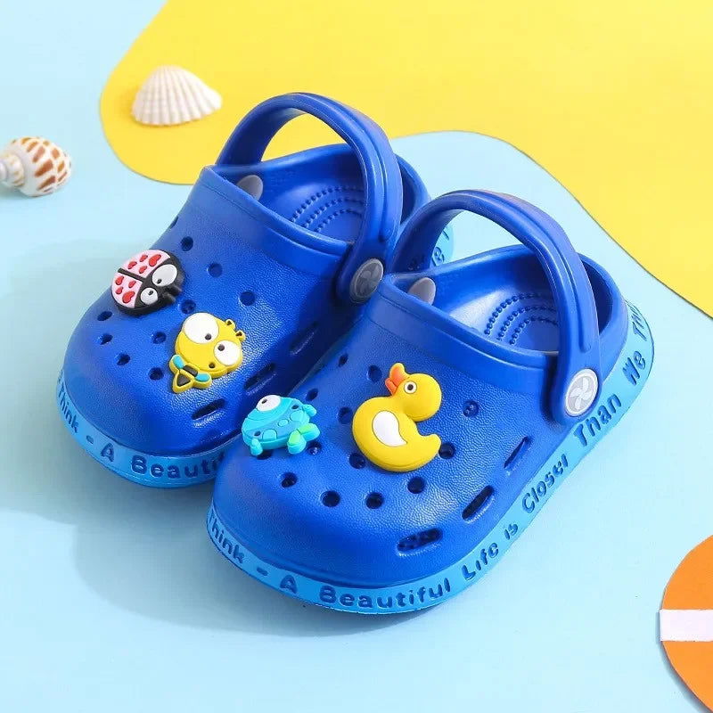 Summer Kids Sandals Hole Children's Shoes Slippers Soft Anti-Skid Cartoon DIY Design Hole Baby Shoes Sandy Beach For Boys Girls - Slobuy