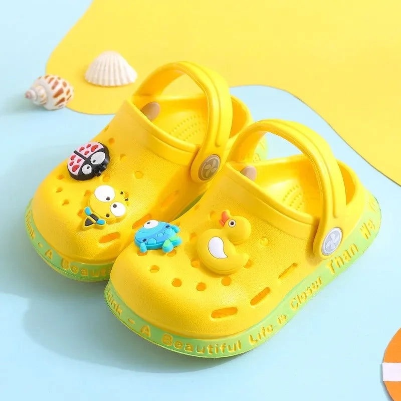 Summer Kids Sandals Hole Children's Shoes Slippers Soft Anti-Skid Cartoon DIY Design Hole Baby Shoes Sandy Beach For Boys Girls - Slobuy