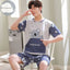 Summer Knitted Cotton Short Sleeved Men's Pajamas Sets Male Pajama Set Letter Pajama For Men Sleepwear Suit Homewear Size xXXXL - Slobuy