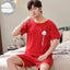 Summer Knitted Cotton Short Sleeved Men's Pajamas Sets Male Pajama Set Letter Pajama For Men Sleepwear Suit Homewear Size xXXXL - Slobuy