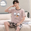 Summer Knitted Cotton Short Sleeved Men's Pajamas Sets Male Pajama Set Letter Pajama For Men Sleepwear Suit Homewear Size xXXXL - Slobuy