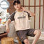 Summer Knitted Cotton Short Sleeved Men's Pajamas Sets Male Pajama Set Letter Pajama For Men Sleepwear Suit Homewear Size xXXXL - Slobuy