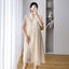 Summer Korean Fashion Chiffon Maternity Dress Elegant Sweet Loose Clothes for Pregnant Women Ins Ruffle Bow Pregnancy Clothing - Slobuy