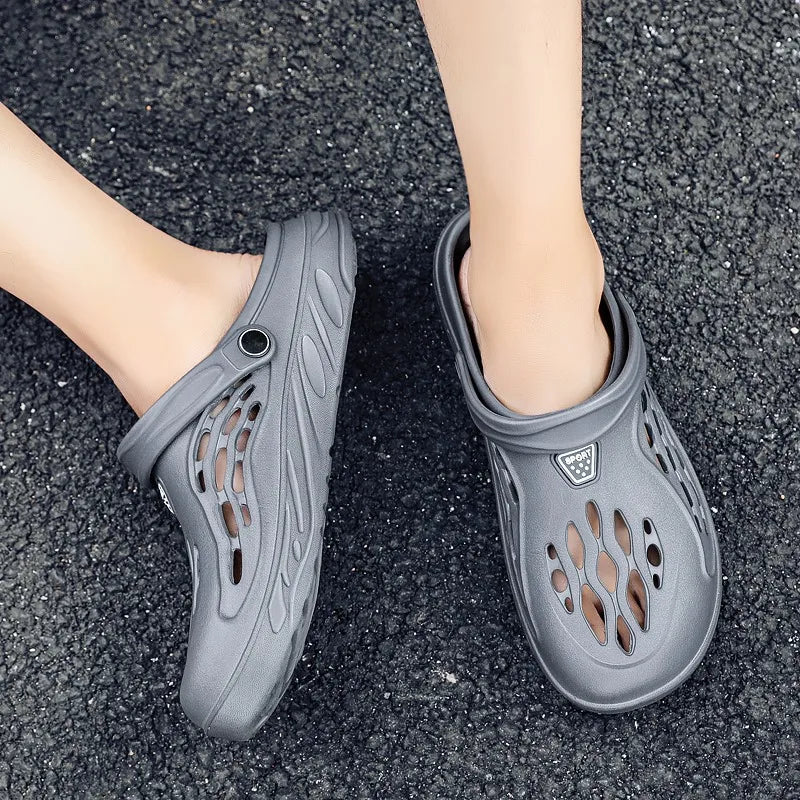 Summer Men Sandals Light EVA Men's Casual Shoes Hole Shoes Clogs Lovers Home Garden Outdoor Male Beach Flat Slippers Big Size 49 - Slobuy