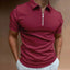 Summer Men's Solid Color Polo Shirt Short Sleeve Turn-Down Collar Zipper Tshirts &for Men Casual Streetwear New Male Tops - Slobuy