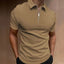 Summer Men's Solid Color Polo Shirt Short Sleeve Turn-Down Collar Zipper Tshirts &for Men Casual Streetwear New Male Tops - Slobuy