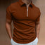 Summer Men's Solid Color Polo Shirt Short Sleeve Turn-Down Collar Zipper Tshirts &for Men Casual Streetwear New Male Tops - Slobuy