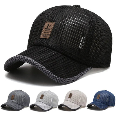 Summer Mesh Baseball Cap for Men Adjustable Breathable Caps Quick Dry Running hat Baseball Cap for Men Women Outdoor Sports - Slobuy