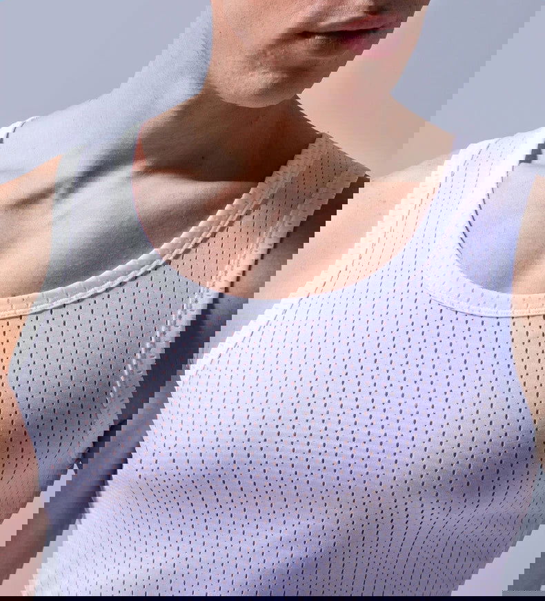 Summer Quick-Drying Thin Breathable Ice Silk Vest Men Tops Sport T Shirts Sleeveless Mesh Hole Tank Tops Gym Clothing Outer Wear - Slobuy