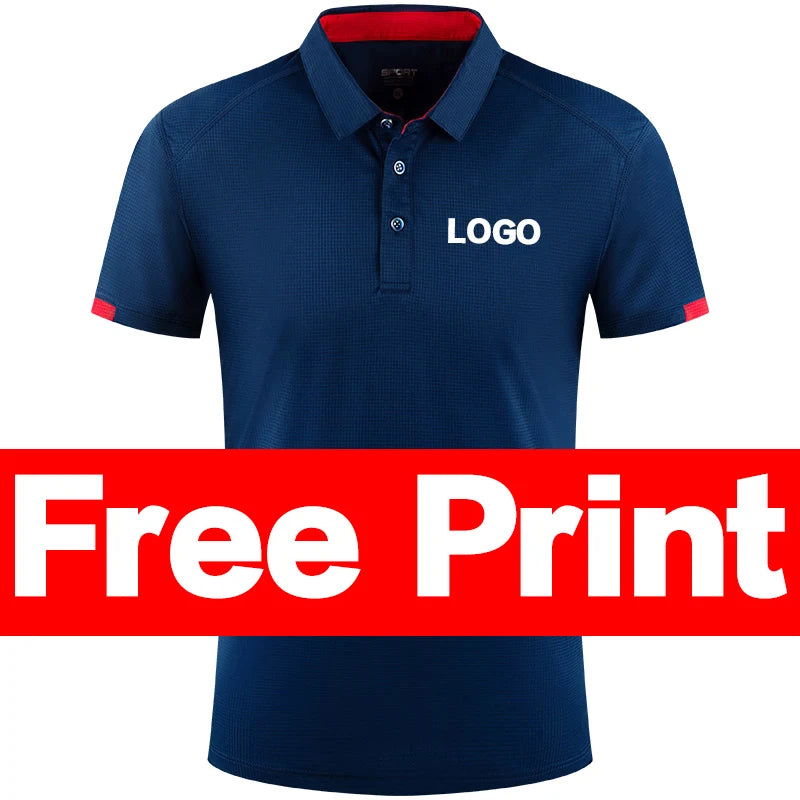 Summer Quick-drying Polo Shirt Custom Print Logo Golf Jerseys Individual Group Personalized Custom Embroidery LOGO Polo Tees Top - Slobuy