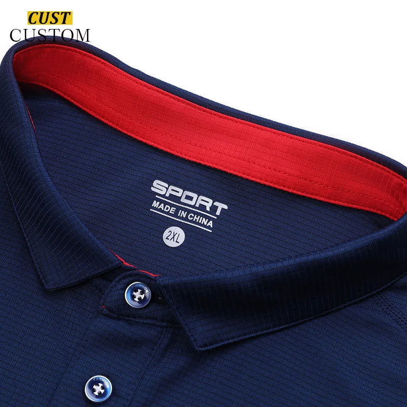 Summer Quick-drying Polo Shirt Custom Print Logo Golf Jerseys Individual Group Personalized Custom Embroidery LOGO Polo Tees Top - Slobuy