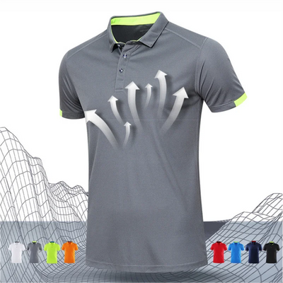 Summer Quick Drying Short Sleeved Polo Shirt Golf Jersey Company Group Breathable Fitness Lapel Sports Sleeved 8-Color Large Top - Slobuy