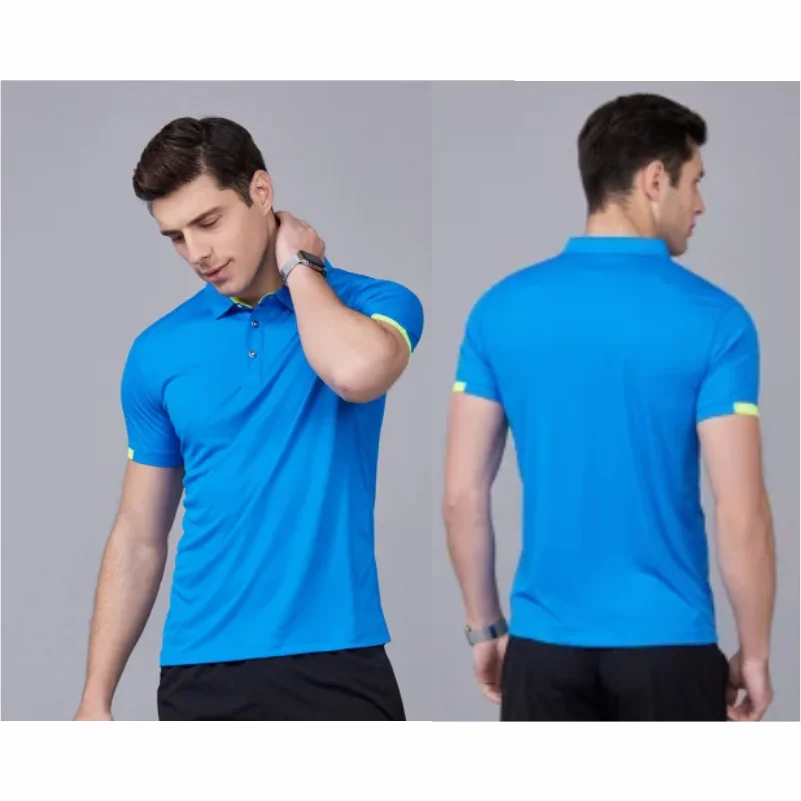 Summer Quick Drying Short Sleeved Polo Shirt Golf Jersey Company Group Breathable Fitness Lapel Sports Sleeved 8-Color Large Top - Slobuy