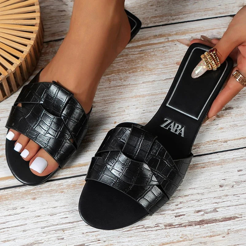 Summer Slippers Women Flat Luxury Outdoor Beach Flip Flops Female Sandals Trend Brand Design Slides Shoes Woman 2024 Big Size 42 - Slobuy