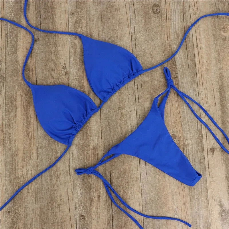 Summer Swimsuit Women Sexy Bikini Set Push-up Padded Bra Thong Two Pieces Swimwear Beachwear Bathing Suit Female Sexy Swimsuits - Slobuy