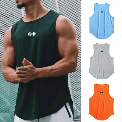Summer Tank Top Mens Gym Fitness Training Clothing Quick Dry Silm Fit Bodybuilding Sleeveless Shirts Men Fashion Basketball Vest - Slobuy