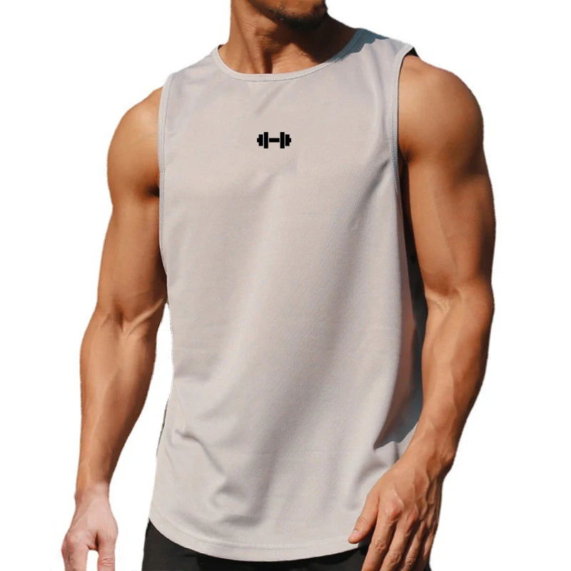 Summer Tank Top Mens Gym Fitness Training Clothing Quick Dry Silm Fit Bodybuilding Sleeveless Shirts Men Fashion Basketball Vest - Slobuy