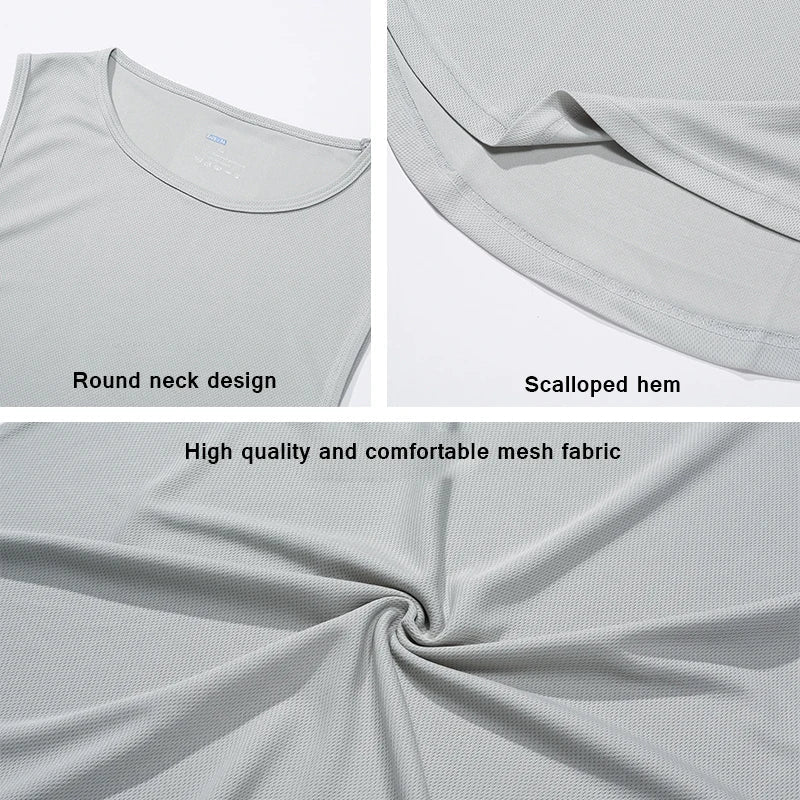 Summer Tank Top Mens Gym Fitness Training Clothing Quick Dry Silm Fit Bodybuilding Sleeveless Shirts Men Fashion Basketball Vest - Slobuy