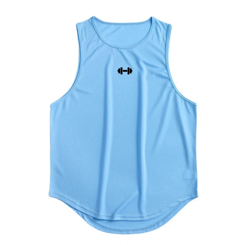 Summer Tank Top Mens Gym Fitness Training Clothing Quick Dry Silm Fit Bodybuilding Sleeveless Shirts Men Fashion Basketball Vest - Slobuy