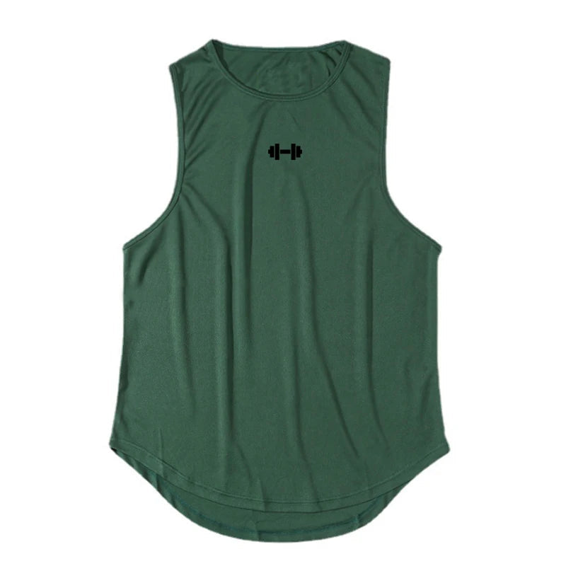 Summer Tank Top Mens Gym Fitness Training Clothing Quick Dry Silm Fit Bodybuilding Sleeveless Shirts Men Fashion Basketball Vest - Slobuy
