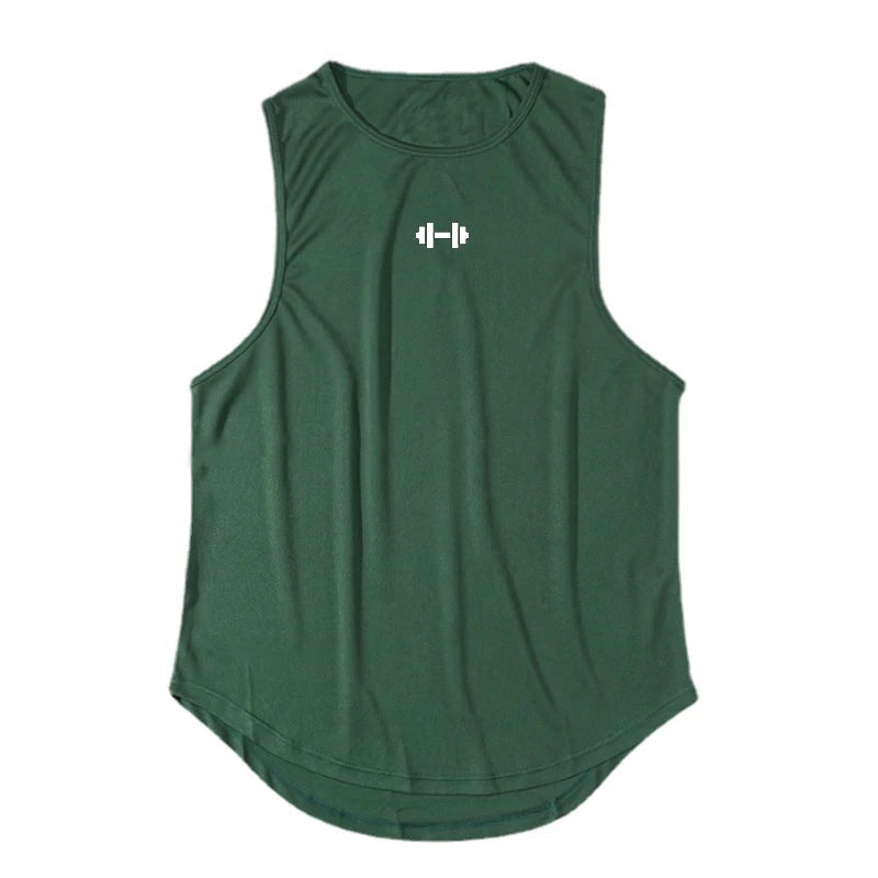Summer Tank Top Mens Gym Fitness Training Clothing Quick Dry Silm Fit Bodybuilding Sleeveless Shirts Men Fashion Basketball Vest - Slobuy