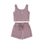 Summer Toddler Baby Girls Outfit Clothes Sets Solid Color Button Vest + Ribbed Drawstring Shorts Baby Children Clothing - Slobuy