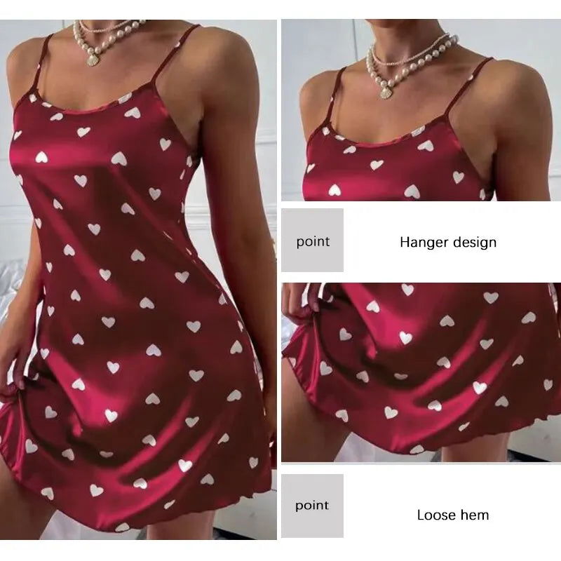Summer Women Fashion Lace Sexy Sleeveless U-Neck Spaghetti Strap Lingerie Sain Sleepwear Comfortable Nightwear Home Clothes - Slobuy