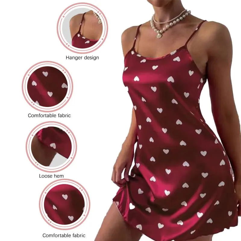 Summer Women Fashion Lace Sexy Sleeveless U-Neck Spaghetti Strap Lingerie Sain Sleepwear Comfortable Nightwear Home Clothes - Slobuy