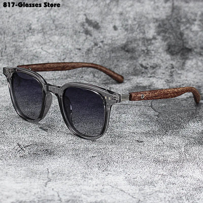 Sunglasses for Men Women's Trendy Retro Wood Grain Polarized UV Protection Eyewear Cycling Outdoor Street Photography - Slobuy