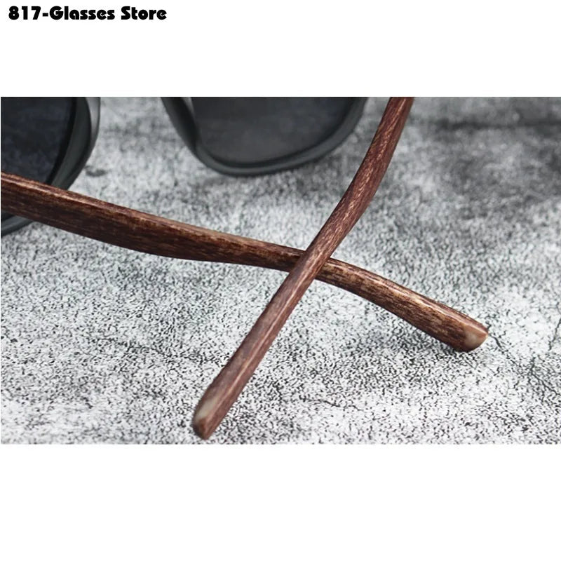 Sunglasses for Men Women's Trendy Retro Wood Grain Polarized UV Protection Eyewear Cycling Outdoor Street Photography - Slobuy