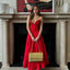 Suninheart Summer Formal Occasion Strapless Dress Sexy Elegant Fit and Flare Birthday Party Dresses Red Women's Clothing - Slobuy