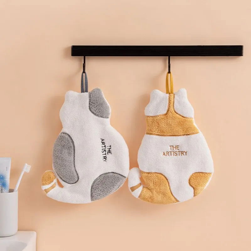 Super Absorbent Cute Cat Hand Towel Household Microfiber Kitchen Towel High-efficiency Tableware Cleaning Towel Kitchen Tools - Slobuy