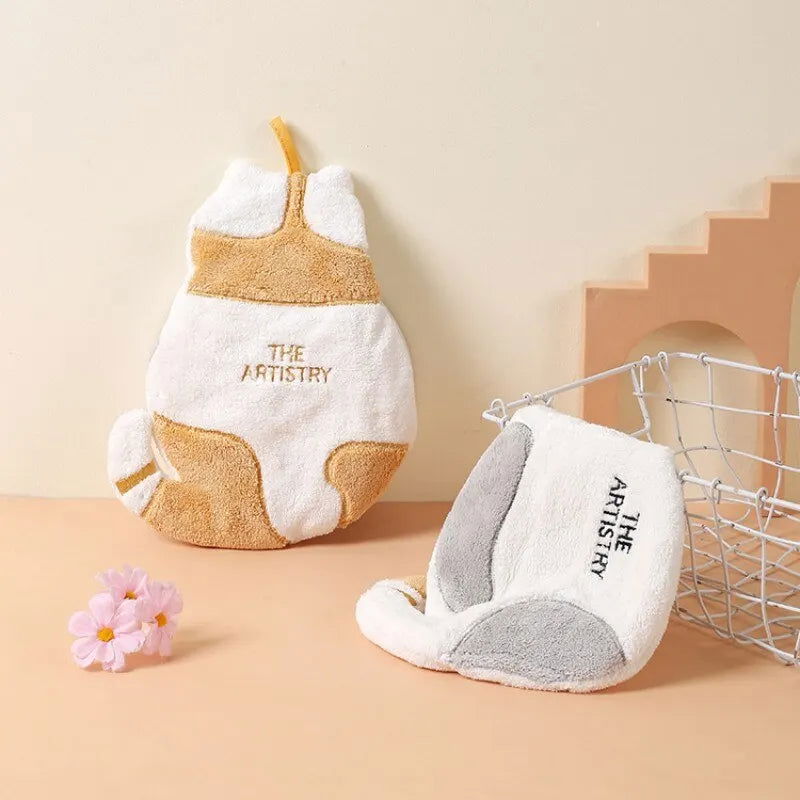 Super Absorbent Cute Cat Hand Towel Household Microfiber Kitchen Towel High-efficiency Tableware Cleaning Towel Kitchen Tools - Slobuy