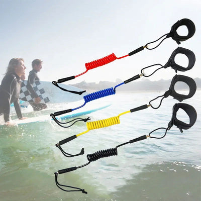 Surf Sup 4 Feet Ankle Leash Surfing Elastic Coiled Stand UP Paddle Board Leg Rope Surfboard Ankle Leash - Slobuy