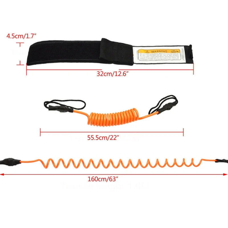 Surfing Kayak Boat Leash Rope Safety Paddle Stand Up Paddle Surfing Leash Safety Hand Rope For Surfboard Surfing Accessories - Slobuy