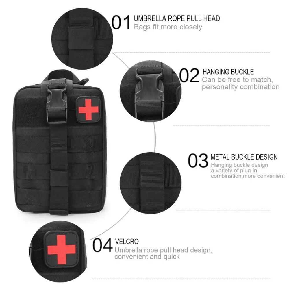 Survival First-aid Kit Container Travel Oxford Waterproof Tactical Waist Pack Outdoor Climbing Camping Equipment Safe Bag - Slobuy