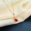 Sweet Zircon Crystal Pendant Necklace For Women Korean Fashion Stainless Steel Clavicle Chain Jewelry Female Wedding Accessories - Slobuy