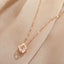 Sweet Zircon Crystal Pendant Necklace For Women Korean Fashion Stainless Steel Clavicle Chain Jewelry Female Wedding Accessories - Slobuy
