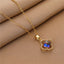 Sweet Zircon Crystal Pendant Necklace For Women Korean Fashion Stainless Steel Clavicle Chain Jewelry Female Wedding Accessories - Slobuy