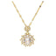 Sweet Zircon Crystal Pendant Necklace For Women Korean Fashion Stainless Steel Clavicle Chain Jewelry Female Wedding Accessories - Slobuy