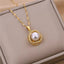 Sweet Zircon Crystal Pendant Necklace For Women Korean Fashion Stainless Steel Clavicle Chain Jewelry Female Wedding Accessories - Slobuy