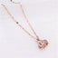 Sweet Zircon Crystal Pendant Necklace For Women Korean Fashion Stainless Steel Clavicle Chain Jewelry Female Wedding Accessories - Slobuy