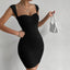 Sweetheart Neck Bodycon Dress, Party Wear Solid Sleeveless Dress, Women's Clothing - Slobuy