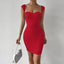 Sweetheart Neck Bodycon Dress, Party Wear Solid Sleeveless Dress, Women's Clothing - Slobuy
