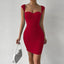 Sweetheart Neck Bodycon Dress, Party Wear Solid Sleeveless Dress, Women's Clothing - Slobuy